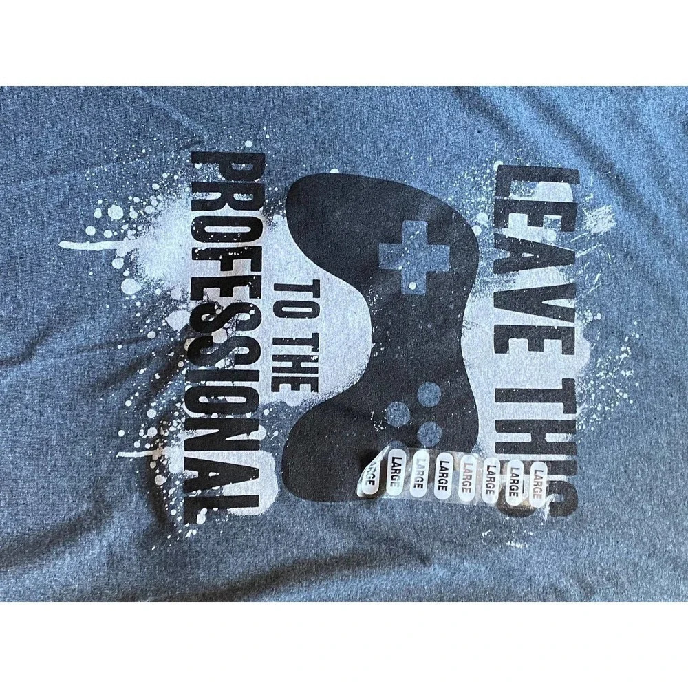 NWOT Graphic Shirt Grey T-Shirt Size Large Gaming Short Sleeve Casual Crew Neck - Picture 4 of 5